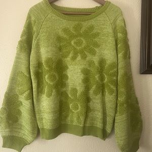 Retro style green sweater